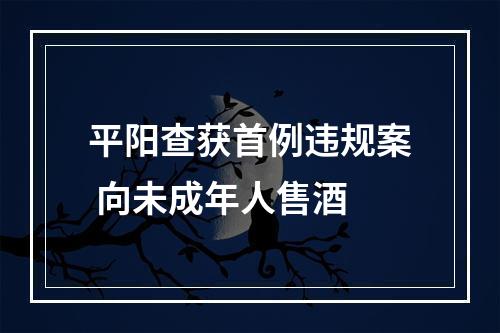 平阳查获首例违规案 向未成年人售酒