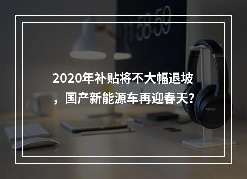 2020年补贴将不大幅退坡，国产新能源车再迎春天？