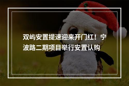 双屿安置提速迎来开门红！宁波路二期项目举行安置认购
