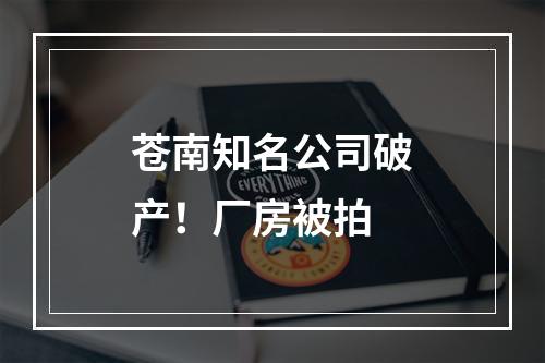 苍南知名公司破产！厂房被拍
