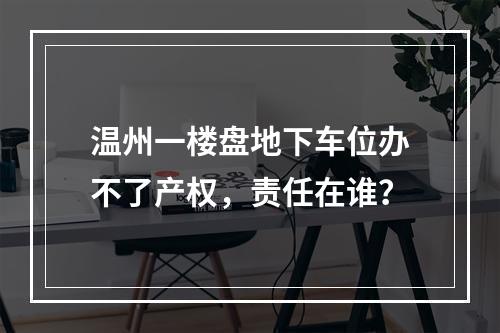 温州一楼盘地下车位办不了产权，责任在谁？