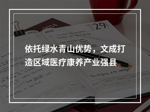 依托绿水青山优势，文成打造区域医疗康养产业强县