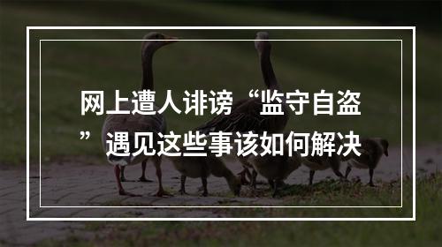 网上遭人诽谤“监守自盗”遇见这些事该如何解决
