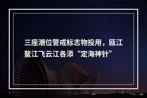 三座潮位警戒标志物投用，瓯江鳌江飞云江各添“定海神针”