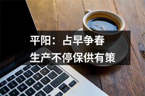 平阳：占早争春 生产不停保供有策