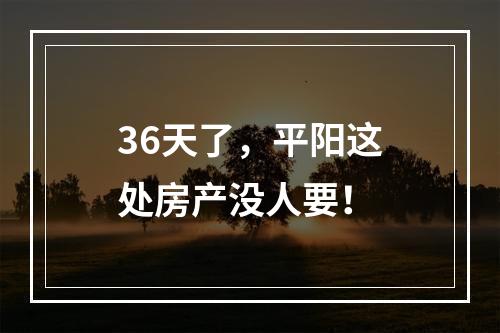 36天了，平阳这处房产没人要！
