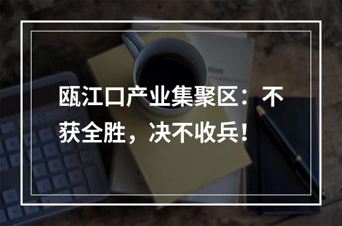 瓯江口产业集聚区：不获全胜，决不收兵！