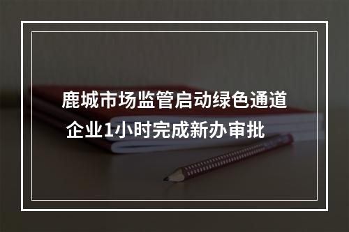 鹿城市场监管启动绿色通道 企业1小时完成新办审批