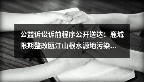 公益诉讼诉前程序公开送达：鹿城限期整改瓯江山根水源地污染问题