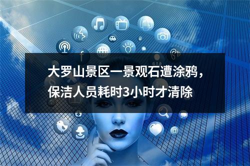 大罗山景区一景观石遭涂鸦，保洁人员耗时3小时才清除