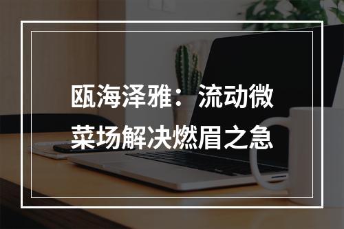 瓯海泽雅：流动微菜场解决燃眉之急