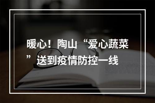 暖心！陶山“爱心蔬菜”送到疫情防控一线