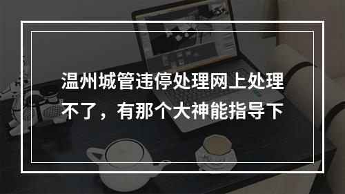 温州城管违停处理网上处理不了，有那个大神能指导下