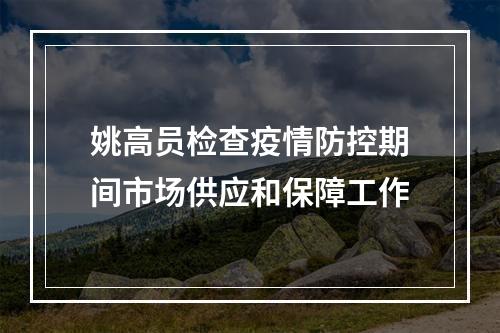 姚高员检查疫情防控期间市场供应和保障工作