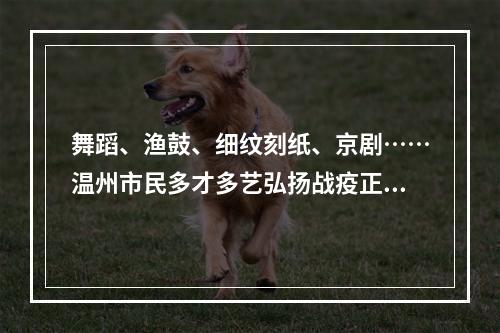 舞蹈、渔鼓、细纹刻纸、京剧……温州市民多才多艺弘扬战疫正能量