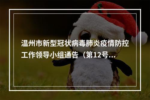 温州市新型冠状病毒肺炎疫情防控工作领导小组通告（第12号）