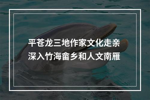 平苍龙三地作家文化走亲 深入竹海畲乡和人文南雁