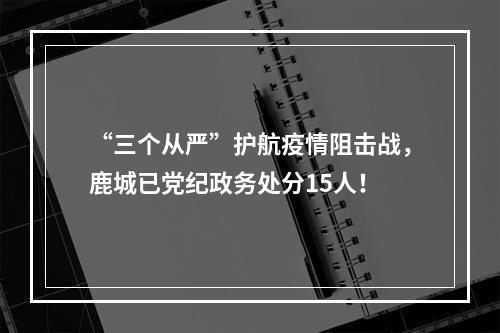 “三个从严”护航疫情阻击战，鹿城已党纪政务处分15人！