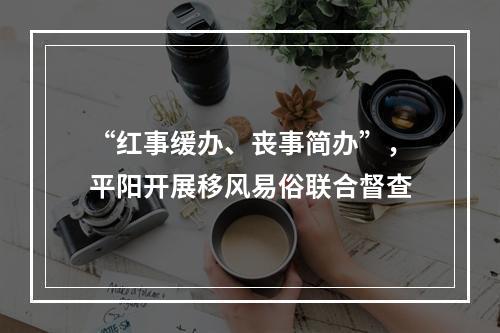 “红事缓办、丧事简办”，平阳开展移风易俗联合督查