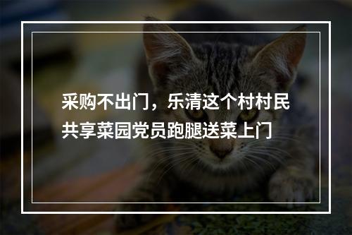 采购不出门，乐清这个村村民共享菜园党员跑腿送菜上门