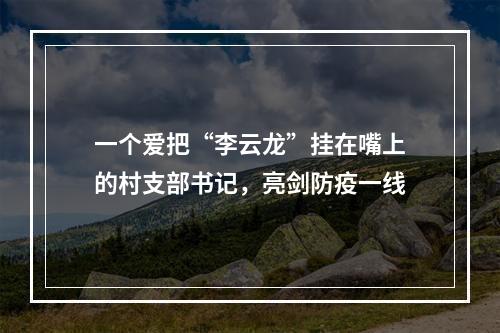 一个爱把“李云龙”挂在嘴上的村支部书记，亮剑防疫一线