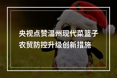 央视点赞温州现代菜篮子农贸防控升级创新措施