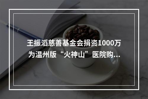 王振滔慈善基金会捐资1000万 为温州版“火神山”医院购物资
