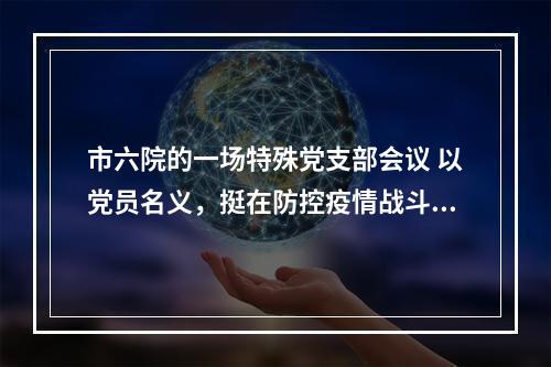 市六院的一场特殊党支部会议 以党员名义，挺在防控疫情战斗最前线