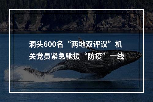 洞头600名“两地双评议”机关党员紧急驰援“防疫”一线