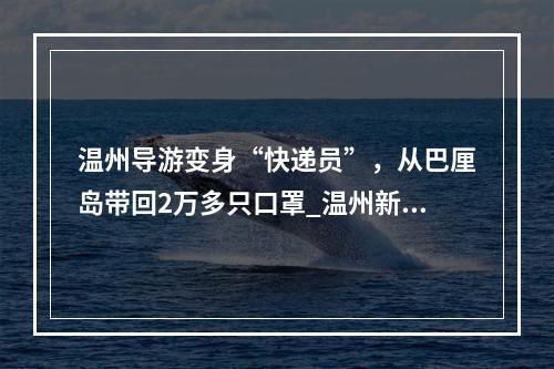 温州导游变身“快递员”，从巴厘岛带回2万多只口罩_温州新闻