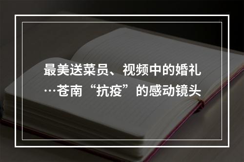 最美送菜员、视频中的婚礼…苍南“抗疫”的感动镜头