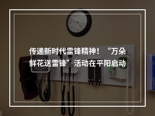 传递新时代雷锋精神！“万朵鲜花送雷锋”活动在平阳启动