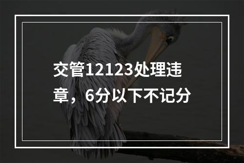 交管12123处理违章，6分以下不记分
