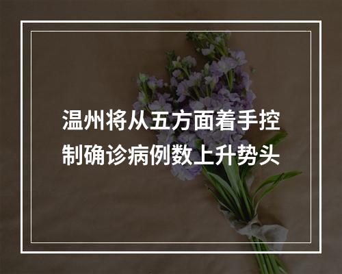 温州将从五方面着手控制确诊病例数上升势头
