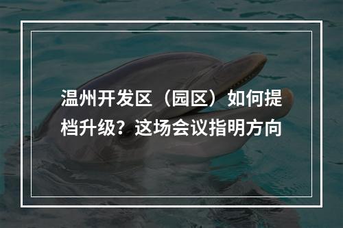 温州开发区（园区）如何提档升级？这场会议指明方向