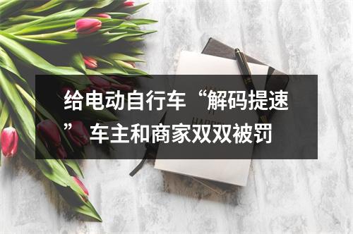 给电动自行车“解码提速” 车主和商家双双被罚