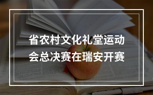 省农村文化礼堂运动会总决赛在瑞安开赛