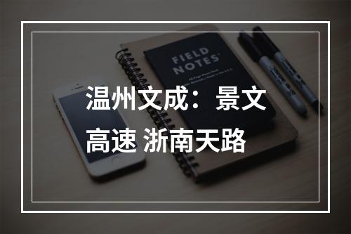 温州文成：景文高速 浙南天路