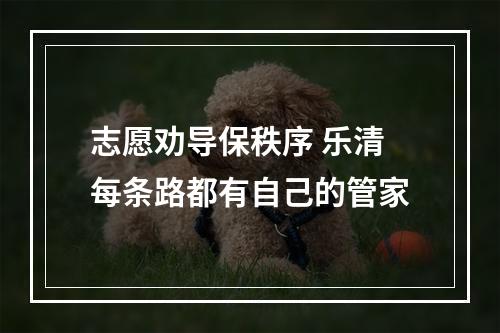 志愿劝导保秩序 乐清每条路都有自己的管家