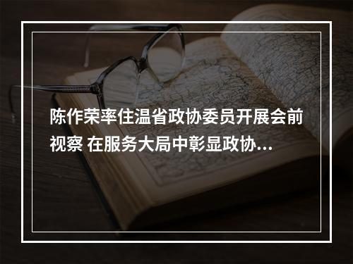 陈作荣率住温省政协委员开展会前视察 在服务大局中彰显政协作为