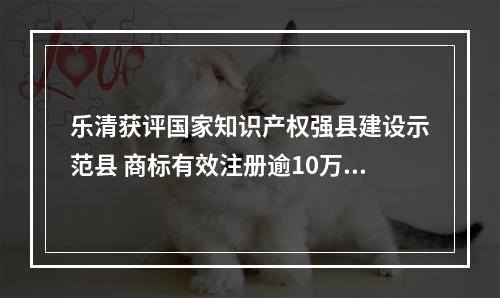 乐清获评国家知识产权强县建设示范县 商标有效注册逾10万件