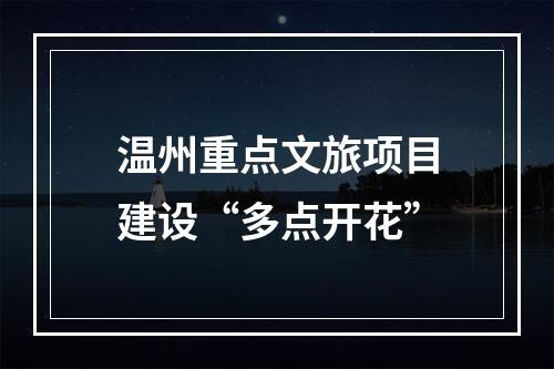 温州重点文旅项目建设“多点开花”