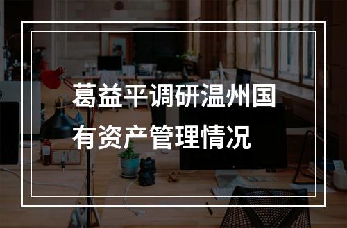 葛益平调研温州国有资产管理情况