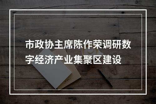 市政协主席陈作荣调研数字经济产业集聚区建设