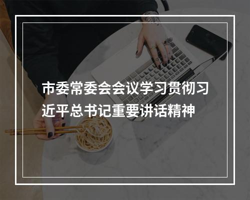 市委常委会会议学习贯彻习近平总书记重要讲话精神