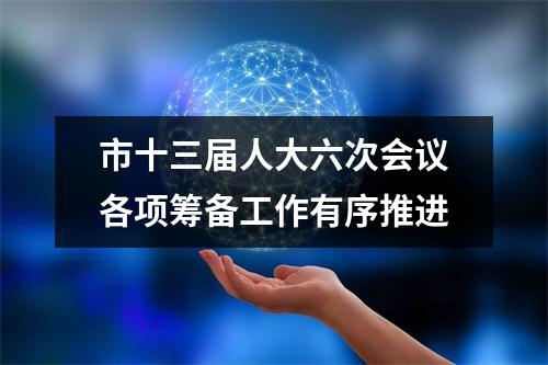 市十三届人大六次会议各项筹备工作有序推进