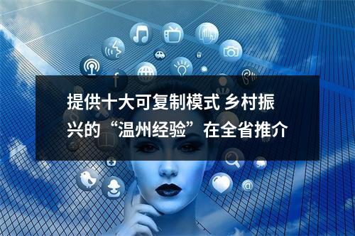 提供十大可复制模式 乡村振兴的“温州经验”在全省推介