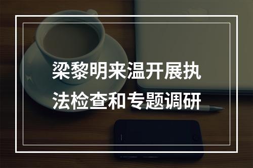 梁黎明来温开展执法检查和专题调研