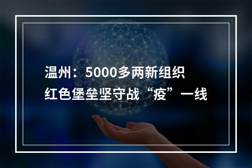 温州：5000多两新组织红色堡垒坚守战“疫”一线