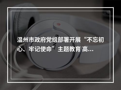 温州市政府党组部署开展“不忘初心、牢记使命”主题教育 高标准高质量推进主题教育